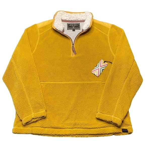 True Grit Suede Sherpa Half Zip Pullover - Picture 1 of 8